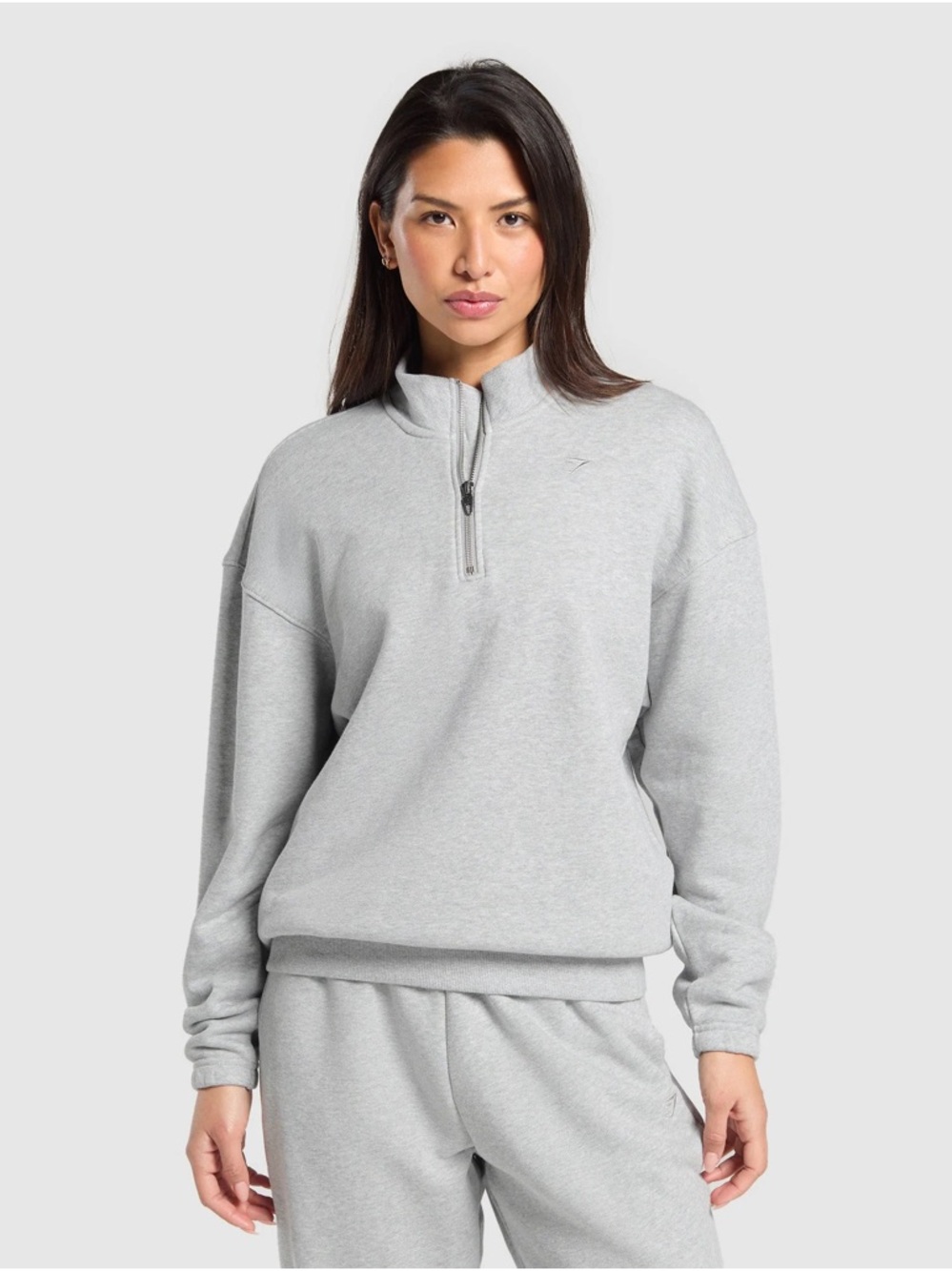 Gymshark Light Gray Quarter-Zip Pullover